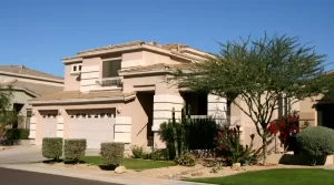 front view picture of a stucco home
